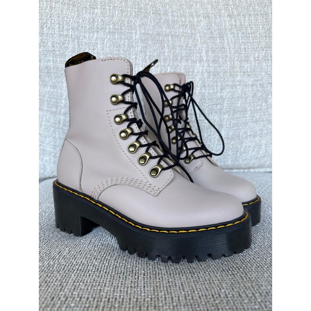 Doc Marten Vintage Taupe Leona Platform Boots